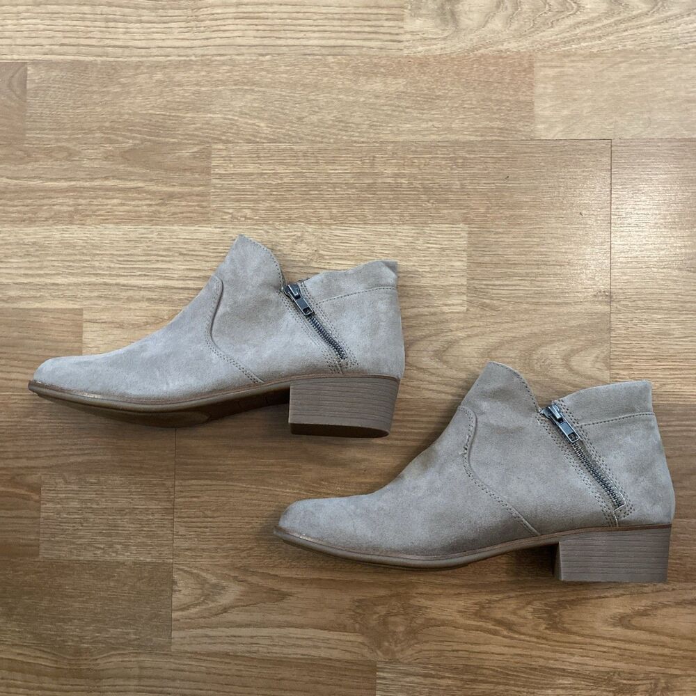 Sun + Stone Women's Adelinee Double Zip Ankle Booties Size 9.5 Mushroom NWOB - Picture 8 of 11